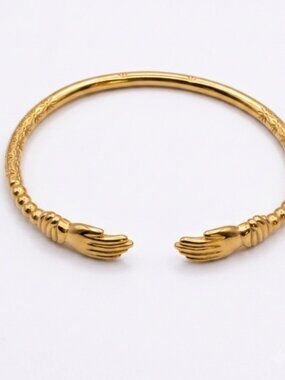 925 Sterling Silver plated steel West Indian Bangle yellow never tarnish/#c